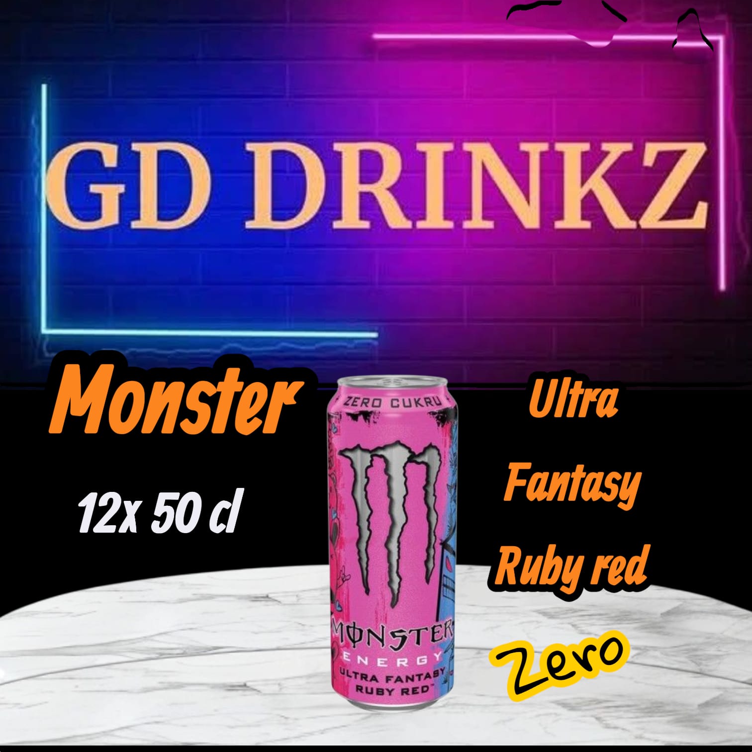 Monster ultra fantasy ruby red zero 12x50cl